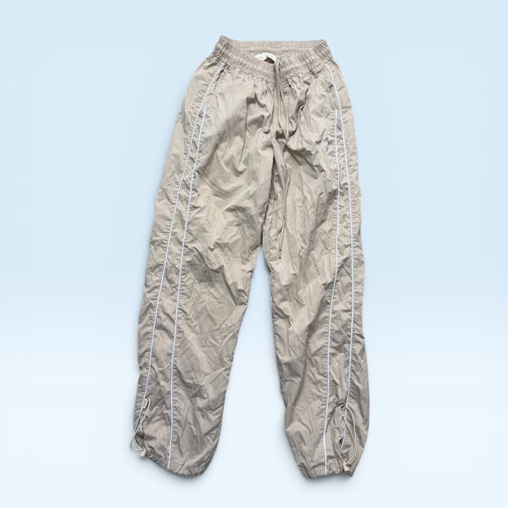 TRUE Nylon Track Pants Joggers Reflective Trim Drawstring Women’s Size S
